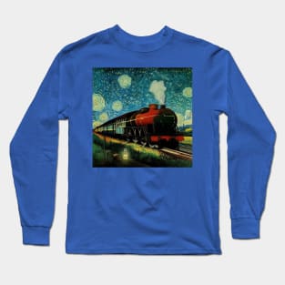 Starry Night Wizarding Express Train Long Sleeve T-Shirt